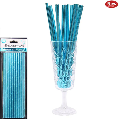 Shmick Straws Metallic Blue 20Pk A226933