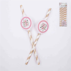 Shmick Straws Pink Flower 12Pk SH87965