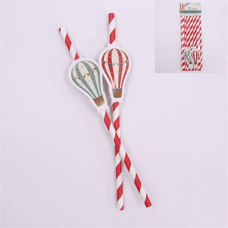 Shmick Straws Vintage Hot Air Balloon 12Pk SH87934