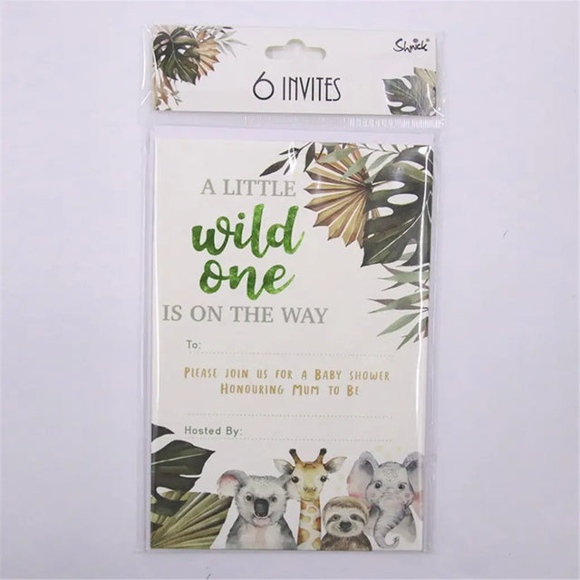 Shmick Wild One Baby Shower Invites 6Pk SH87729