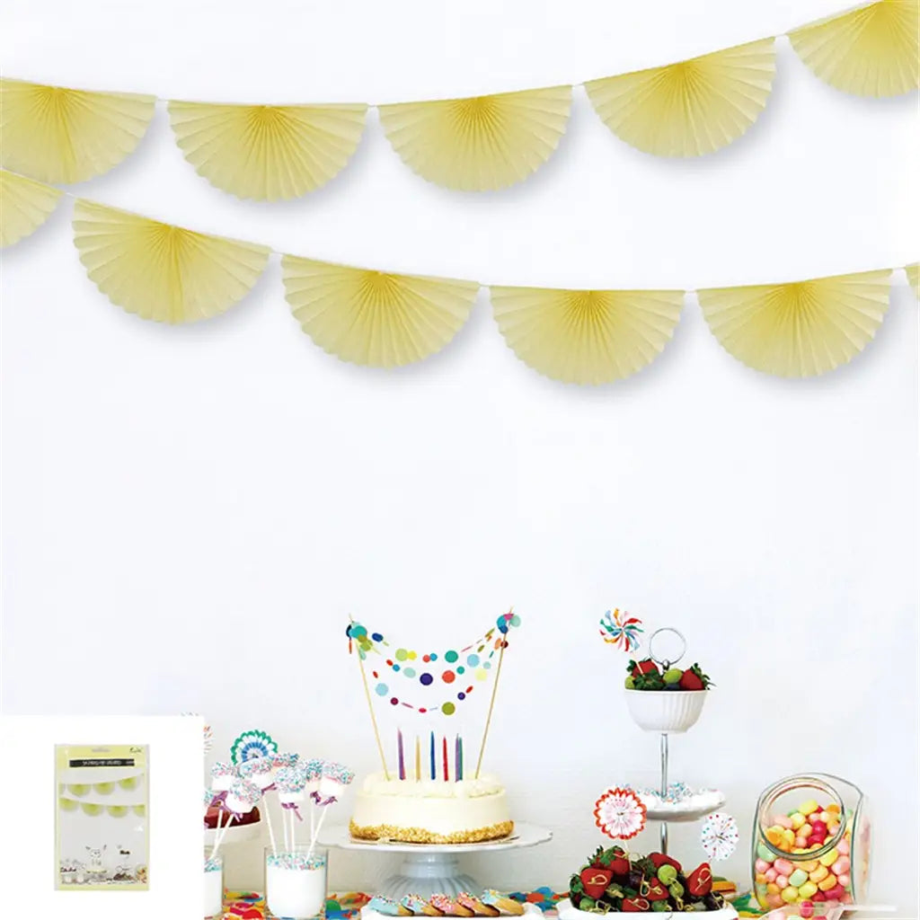 Shmick Yellow 7 Paper Fan Garland 300cm SH22574