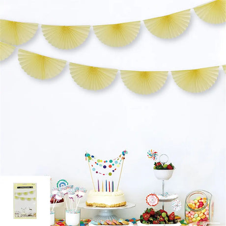 Shmick Yellow 7 Paper Fan Garland 300cm SH22574
