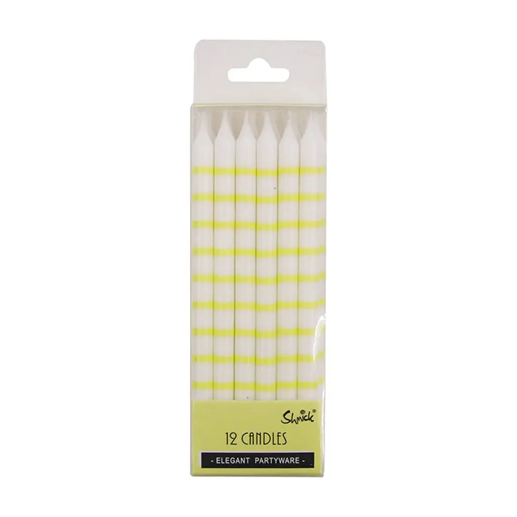 Shmick Yellow Birthday Candles 12.5cm 12PK SH22437