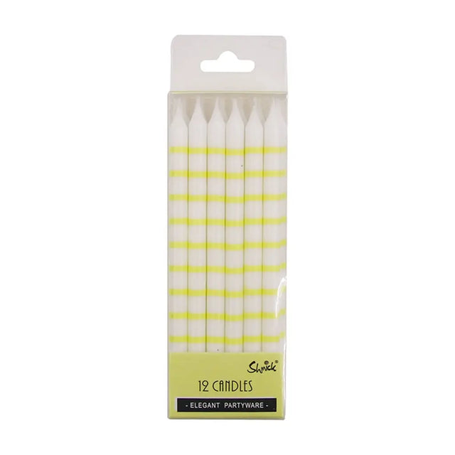 Shmick Yellow Birthday Candles 12.5cm 12PK SH22437