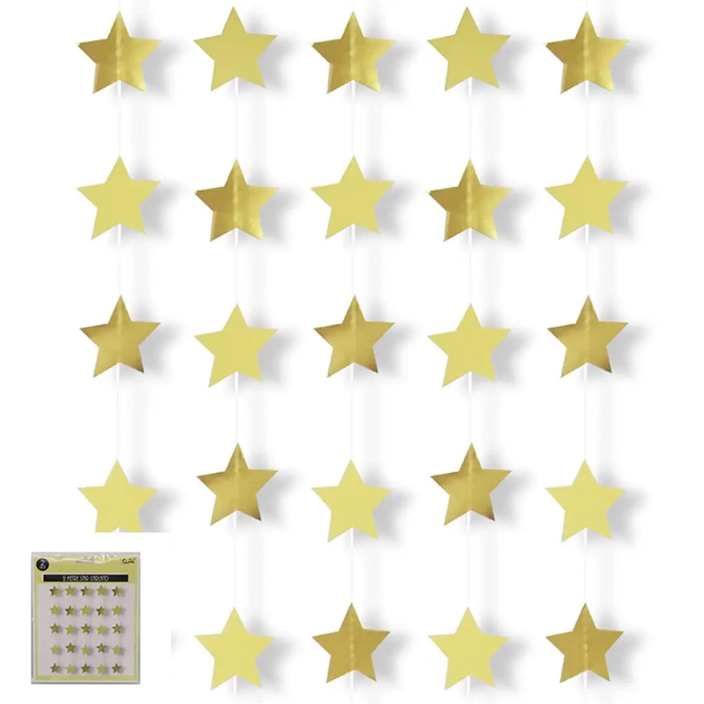 Shmick Yellow Star Garland 200cm 2PK SH19444