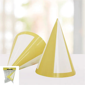 Shmick Yellow Striped Paper Hats 6PK SH20594