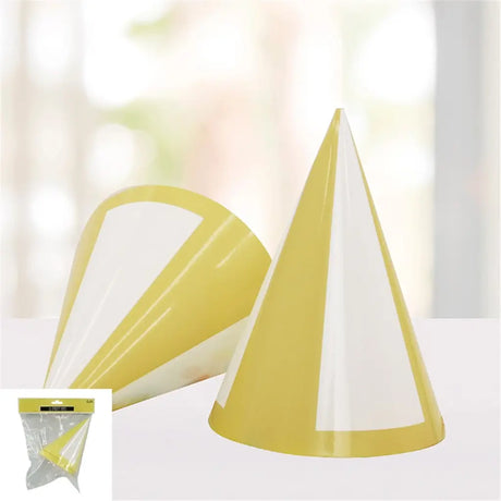 Shmick Yellow Striped Paper Hats 6PK SH20594
