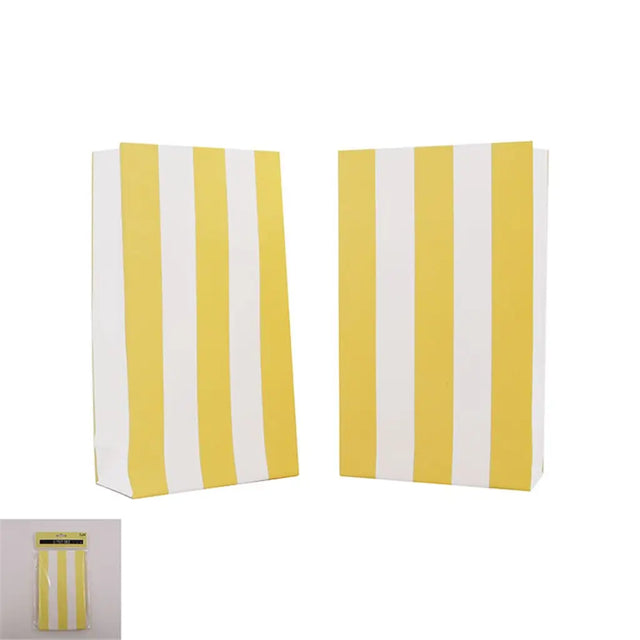 Shmick Yellow Striped Party Bags 6PK SH20730