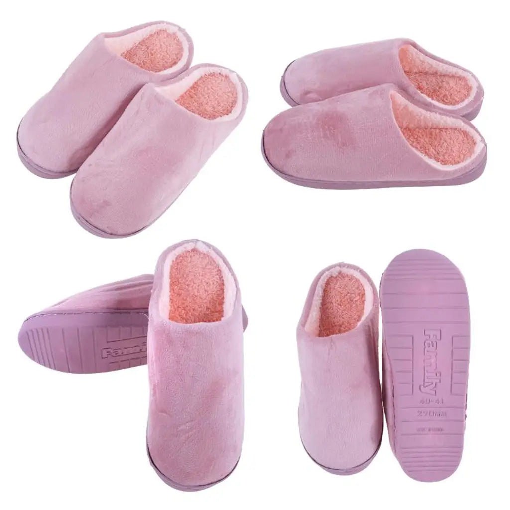 Slippers Adults Slip On Plush 4 Assorted Colours Sizes Assorted 282746