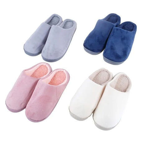 Slippers Adults Slip On Plush 4 Assorted Colours Sizes Assorted 282746