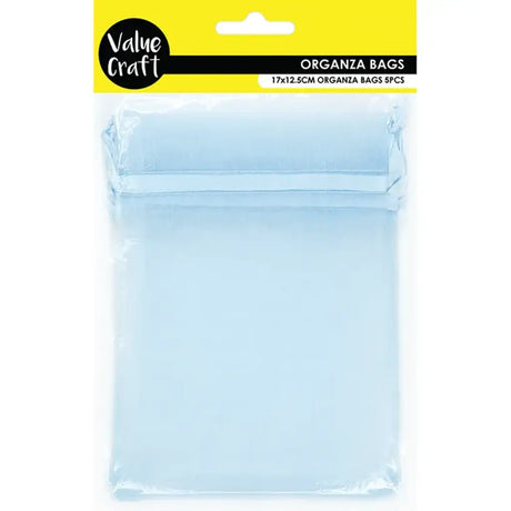 Small Organza Bag Baby Blue 17x12.5cm 5Pk VCSB17-BL