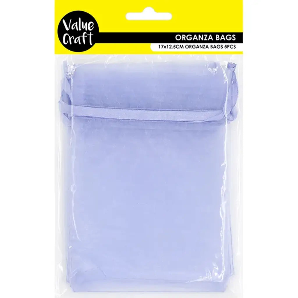 Small Organza Bag Lavender 17x12.5cm 5Pk VCSB17-LV