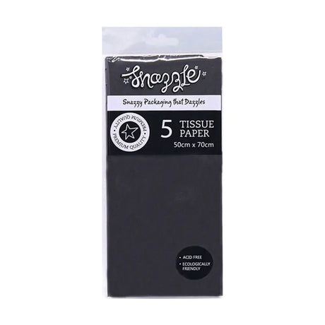 Snazzle Black Tissue Paper 50x70cm 5PK SN87019