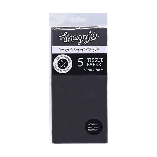 Snazzle Black Tissue Paper 50x70cm 5PK SN87019