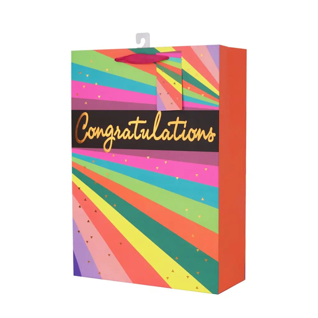 Snazzle Extra Large Neon Stripes Gift Bag 30x42x12cm SN13890