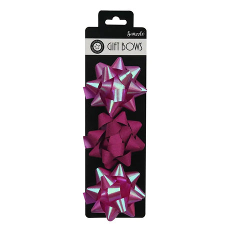 Snazzle Fuschia Pink Bows 3PK 7.5cm SN39173