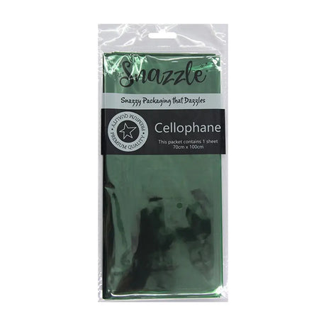 Snazzle Green Cellophane Wrapping Paper 70x100cm SN51317