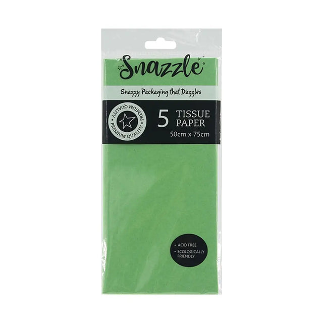 Snazzle Green Tissue Paper 50x75cm 5PK SN47706