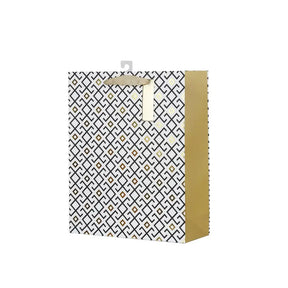 Snazzle Large Geometric Gold & Black Gift Bag 26x32x12cm SN27705