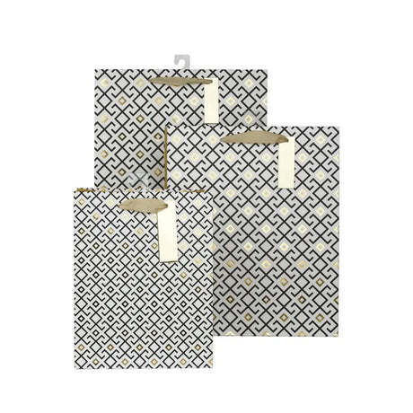Snazzle Medium Geometric Gold & Black Gift Bag 18x23x10cm SN27699