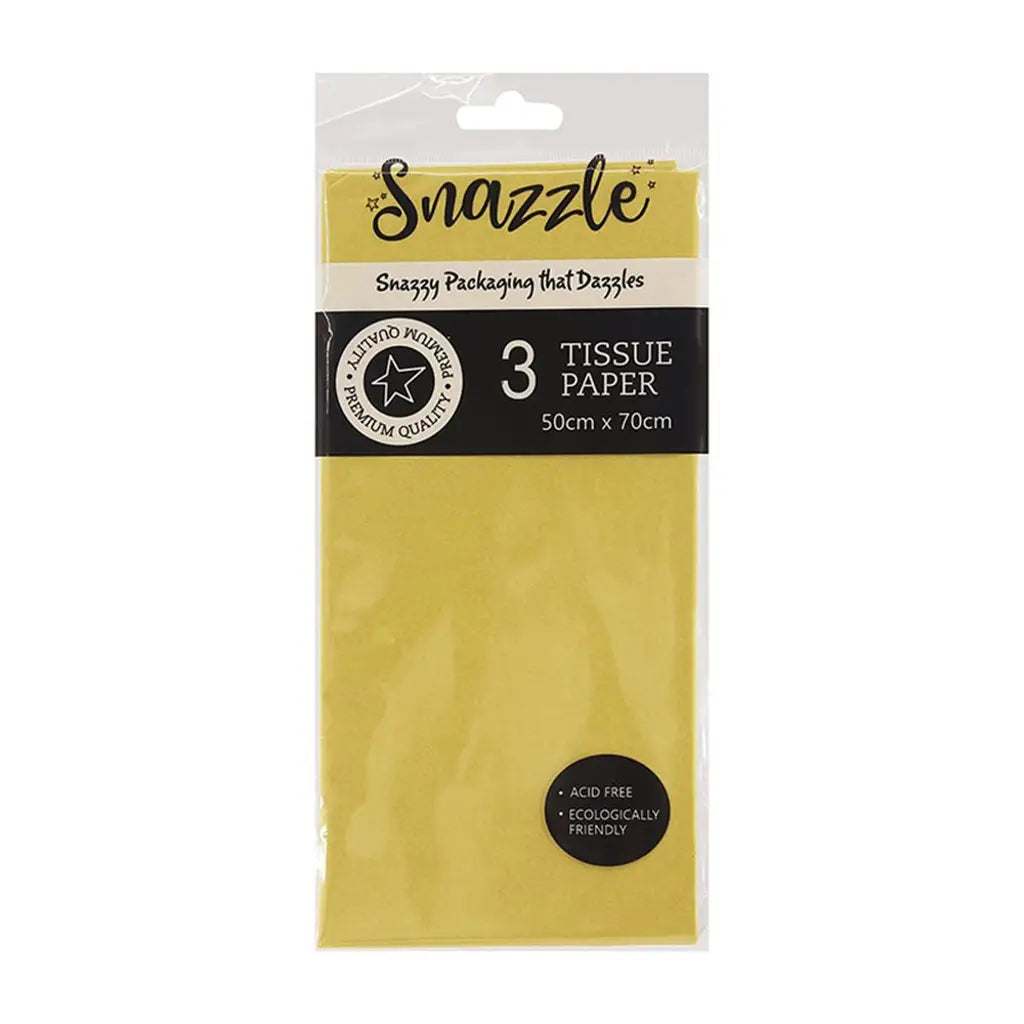 Snazzle Metallic Gold Or Sliver Tissue Wrap 50x70cm 3PK SN58828