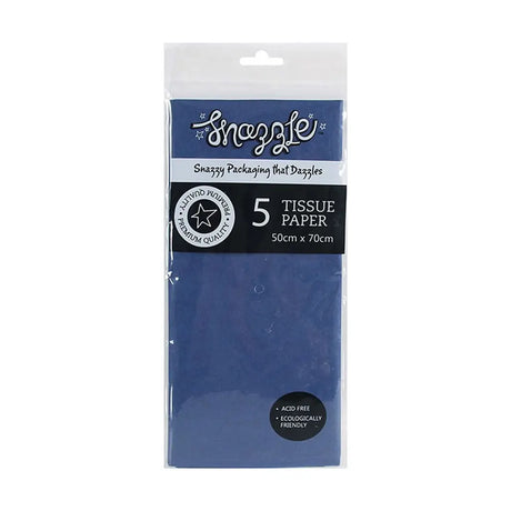 Snazzle Navy Blue Tissue Paper 50x70cm 5PK SN51294