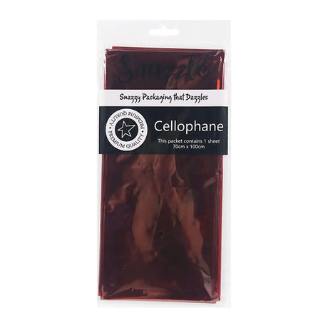 Snazzle Red Cellophane Wrapping Paper 70x100cm SN51324