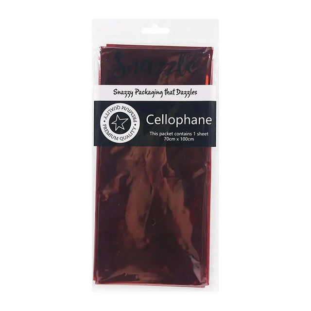 Snazzle Red Cellophane Wrapping Paper 70x100cm SN51324