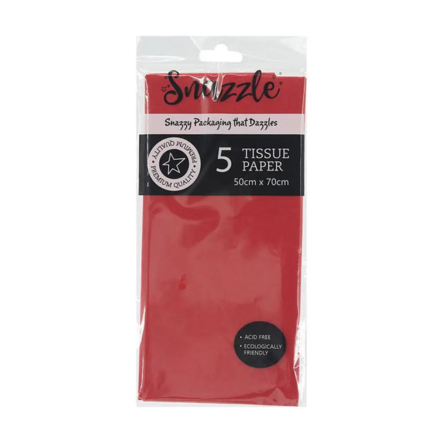 Snazzle Red Tissue Paper 50x70cm 5PK SN58781