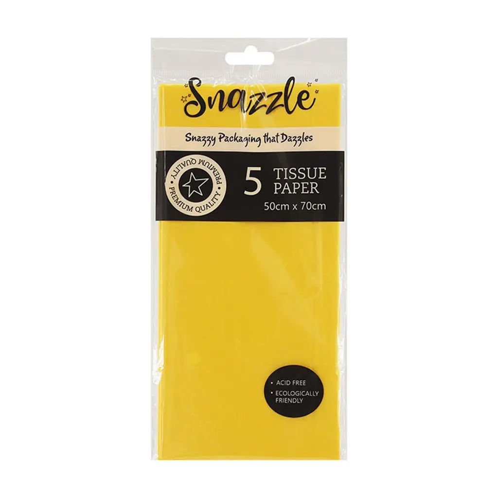 Snazzle Yellow Tissue Paper 50x70cm 5PK SN51331