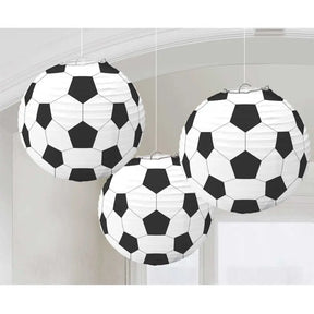 Soccer Fan Paper Lanterns 24cm 3Pk 240178