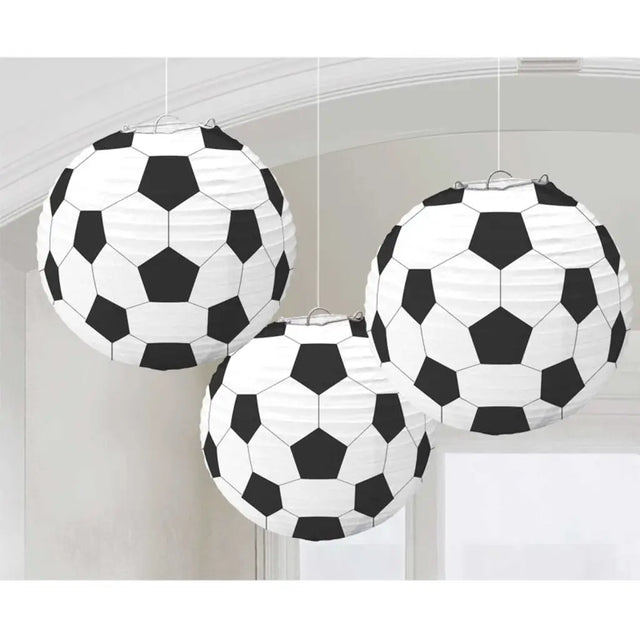 Soccer Fan Paper Lanterns 24cm 3Pk 240178