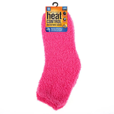 Socks Womens Microfibre Crew Cut Plain Assorted Colours 211166