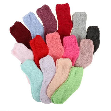 Socks Womens Microfibre Crew Cut Plain Assorted Colours 211166