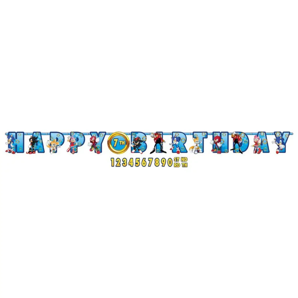 Sonic The Hedgehog Jumbo Add-An-Age Letter Banner 672837