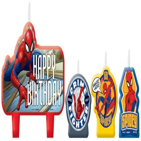 Spider-Man Webbed Wonder Birthday Candle Set 4Pk 171860