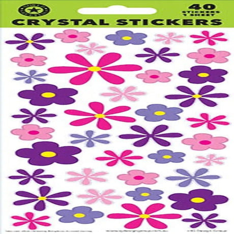 Sticker Sheet Crystal Flowers WCS3095