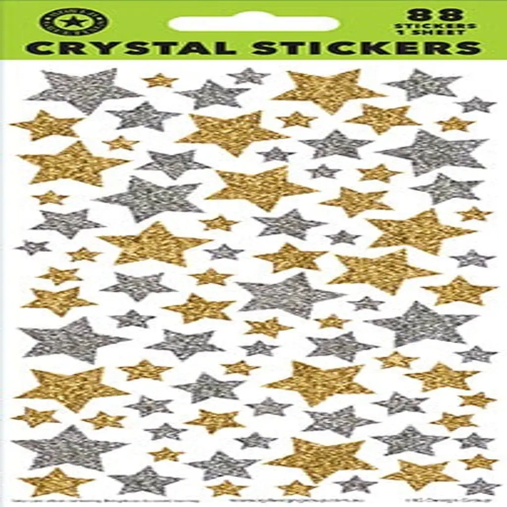 Sticker Sheet Crystal Glitter Stars WEB5620