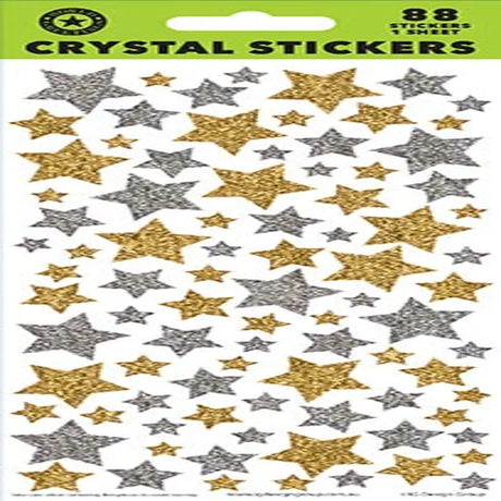 Sticker Sheet Crystal Glitter Stars WEB5620