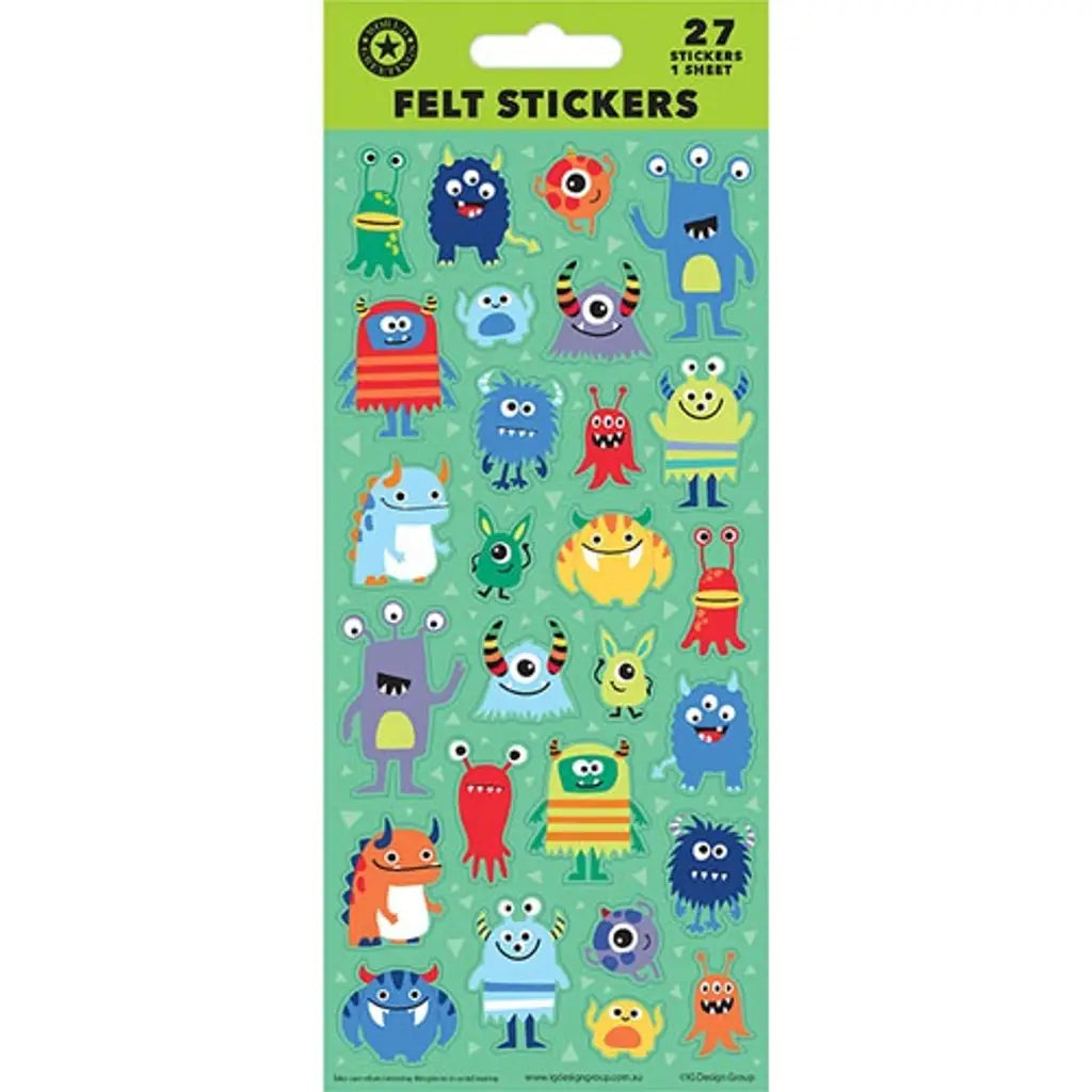 Sticker Sheet Felt Monsters WEB6020