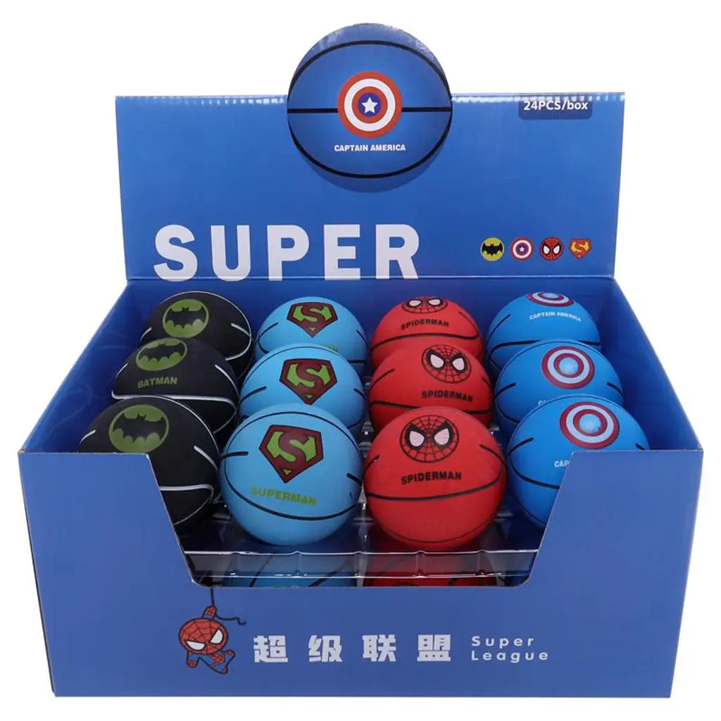 Super League High Bounce Handball Super Hero 6cm Assorted Designs 286713