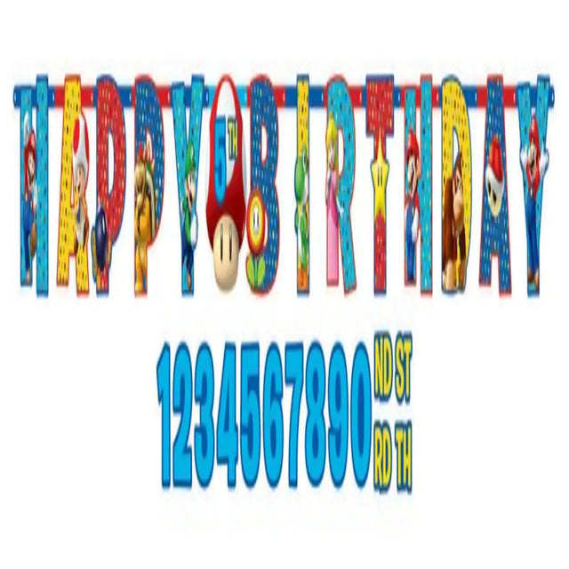 Super Mario Brothers Jumbo Add-An-Age Letter Banner 121554