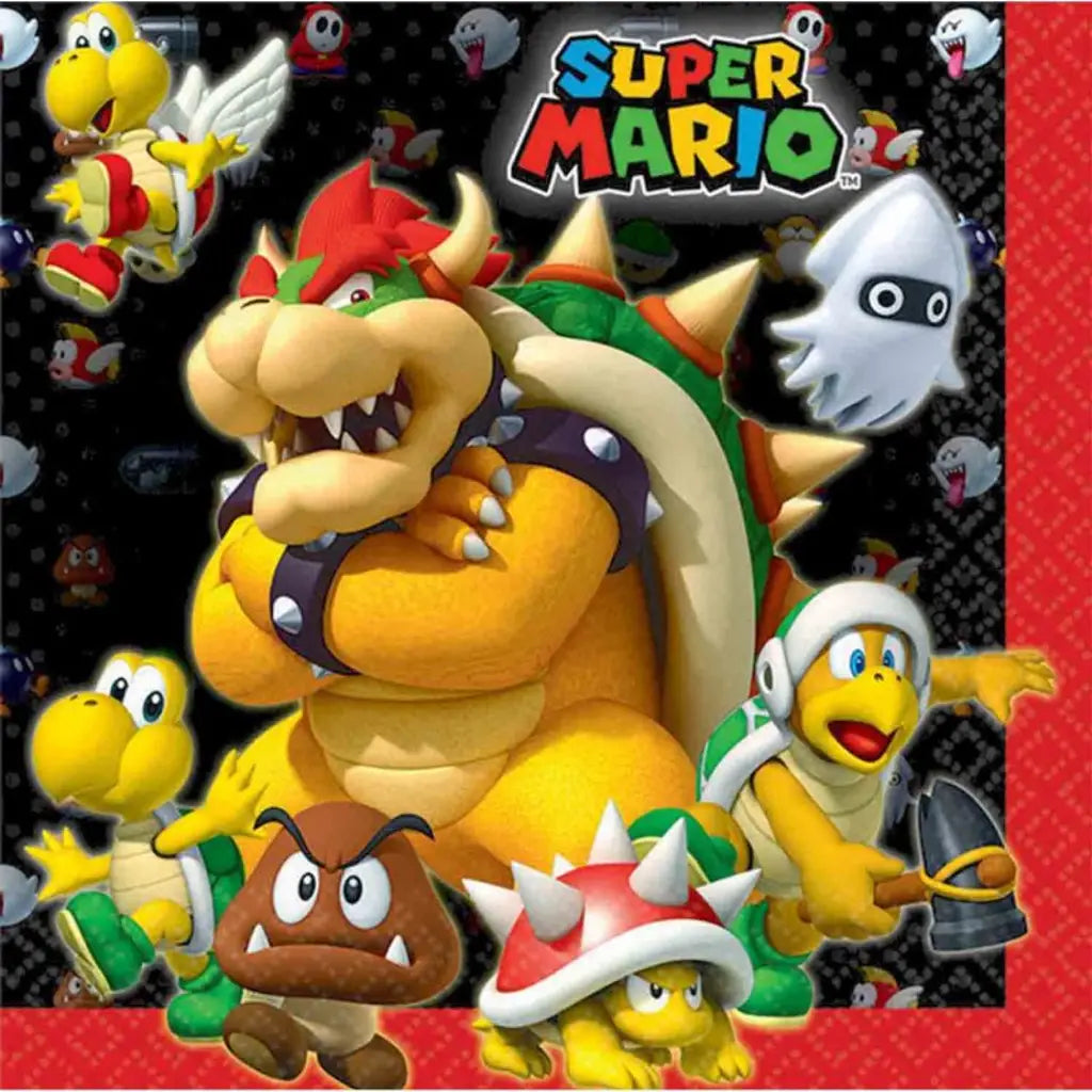 Super Mario Brothers Lunch Napkins 16Pk 511554