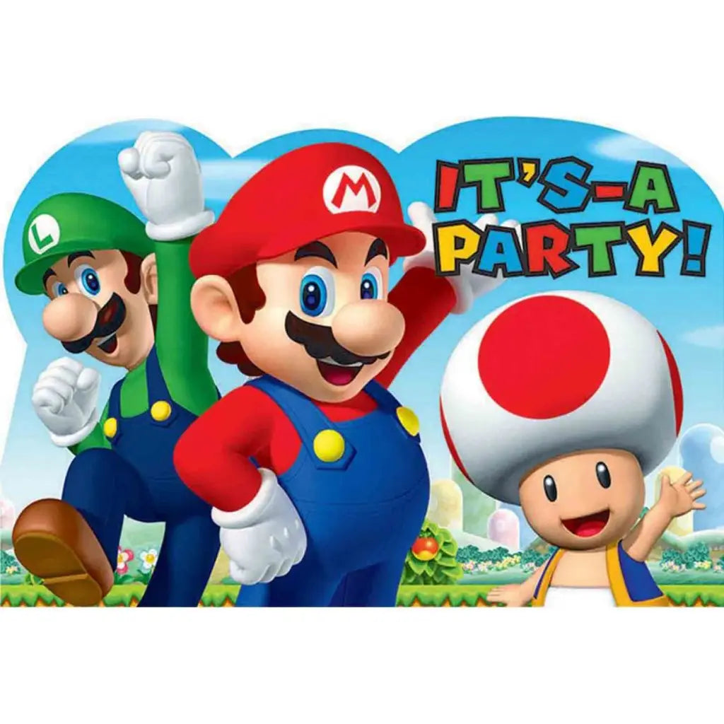 Super Mario Brothers Postcard Invitations 8Pk 491554