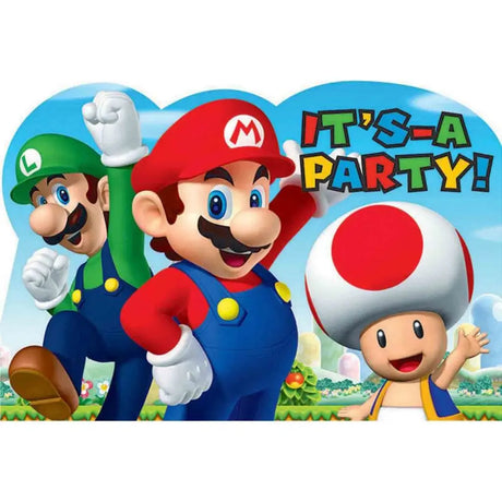 Super Mario Brothers Postcard Invitations 8Pk 491554