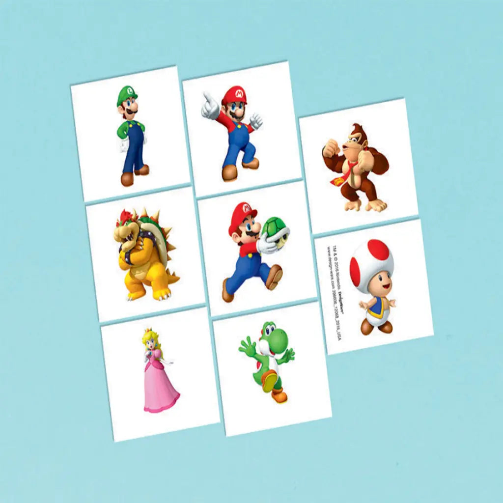 Super Mario Brothers Tattoos 8Pk 396606.56