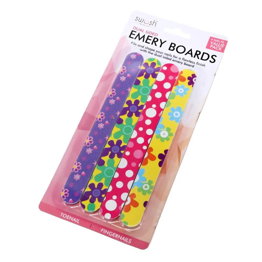 Swosh Nail File Emery Board Double Sided 4Pk 81301