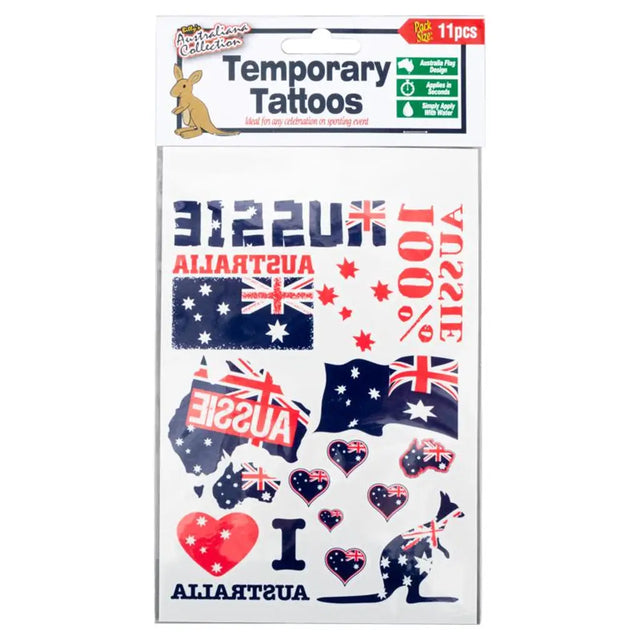Tattoos Temporary Australiana Designs 11Pk 180073