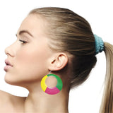 The 80s 3 Colour Round Earrings A180181