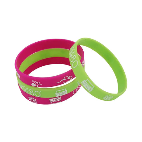 The 80s Assorted Neon Rubber Wristbands 4PK PP89402